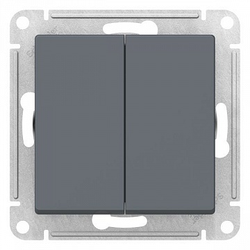 Переключатель 2-клавишный ATLASDESIGN, скрытый монтаж, грифель ATN000765 Schneider Electric