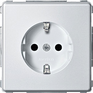 Розетка MERTEN AQUADESIGN IP44, скрытый монтаж, с заземлением, со шторками, белый MTN2300-7219 Schneider Electric