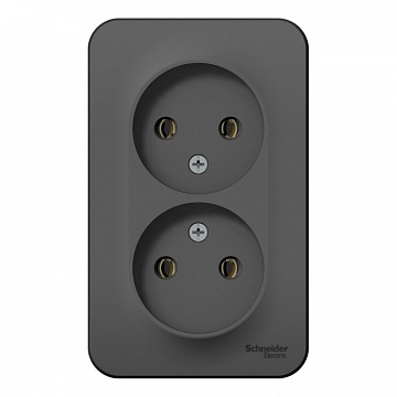 Розетка двухместная BLANCA, открытый монтаж, антрацит BLNRA000216 Schneider Electric
