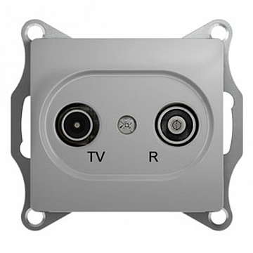 Розетка TV-FM GLOSSA, проходная, алюминий GSL000395 Schneider Electric