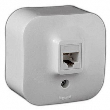 Розетка телефонная 1xRJ11 QUTEO, белый 782214 Legrand