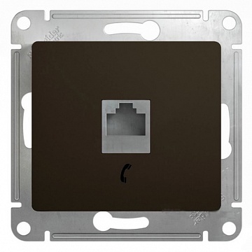 Розетка телефонная 1xRJ11 GLOSSA, шоколад GSL000881T Schneider Electric