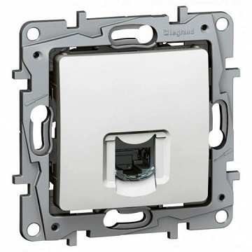 Розетка компьютерная 1xRJ45 Cat.5 ETIKA, белый 672241 Legrand