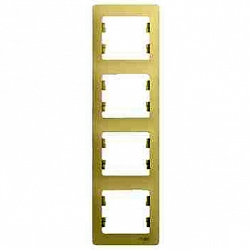 Рамка 4 поста GLOSSA, вертикальная, бежевый GSL000208 Schneider Electric