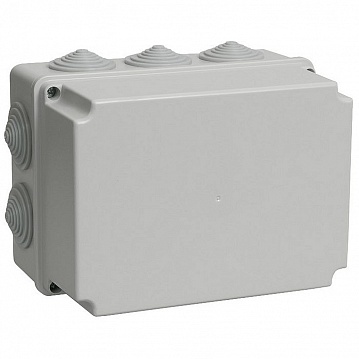 коробка КМ41246 распаячная для о/п 190х140х120 мм² IP55 (RAL7035, 10 гермовводов) код. UKO10-190-140-120-K41-55 IEK