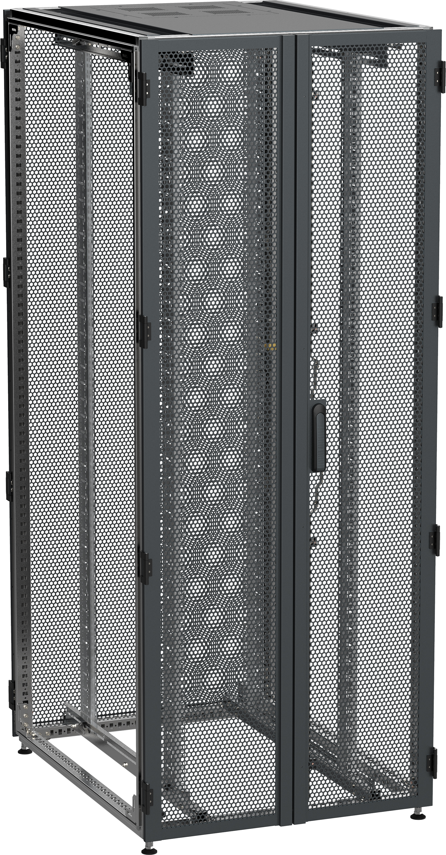 ITK by ZPAS Шкаф серверный 19" 45U 800х1200мм двухстворчатые перфорированные двери черный РФ ZP05-45U-0812-P2P-R IEK