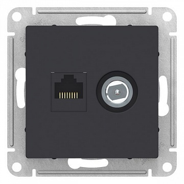 Розетка TV+RJ45 Cat.5 ATLASDESIGN, оконечная, карбон ATN001089 Schneider Electric