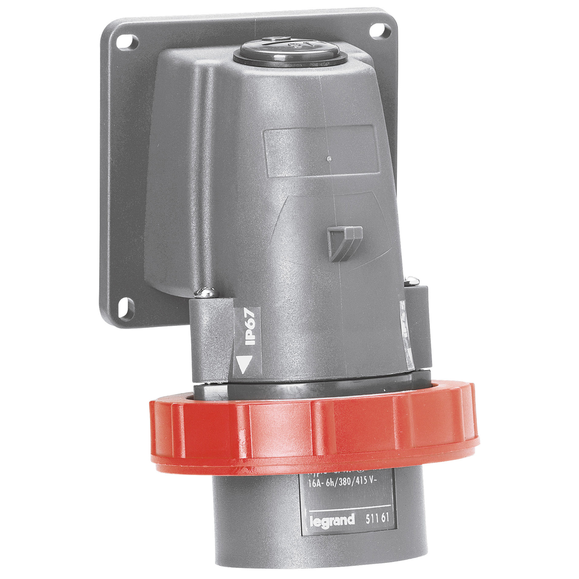 Встраиваемая вилка Hypra - IP 66/67-55 - 3К+Н+3 - 16 А - пластик 051191 Legrand