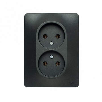 Розетка двухместная GLOSSA, скрытый монтаж, антрацит GSL000720 Schneider Electric
