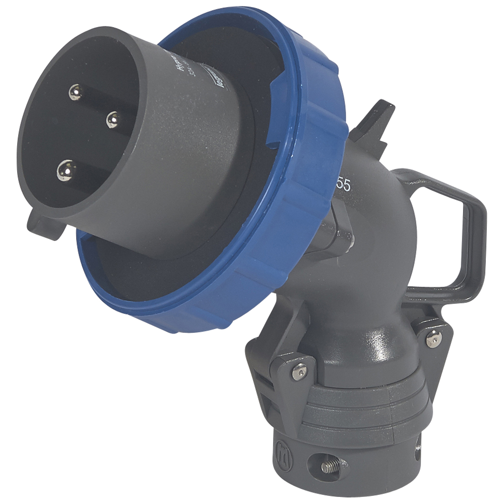 Угловая вилка Hypra - IP 66/67-55 - 2К+3 - 32 А - пластик 053006 Legrand