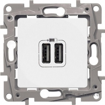 Розетка 2xUSB ETIKA, белый 672294 Legrand
