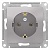Розетка ATLASDESIGN, скрытый монтаж, с заземлением, алюминий ATN000343 Schneider Electric