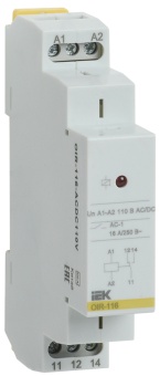 Реле промежуточное модульное OIR 1 контакт 16А 110В AC/DC OIR-116-ACDC110V IEK