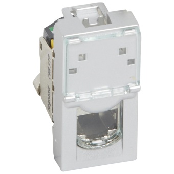 Розетка RJ 45 - Программа Mosaic - категория 6a - STP - 1 модуль - алюминий 079473 Legrand