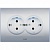 Розетка двухместная COSMO, скрытый монтаж, алюминий 632-011000-908 ABB