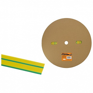 Термоусаживаемая трубка ТУТнг 20/10 желто-зеленая (100 м/ролл) SQ0518-0052 TDM