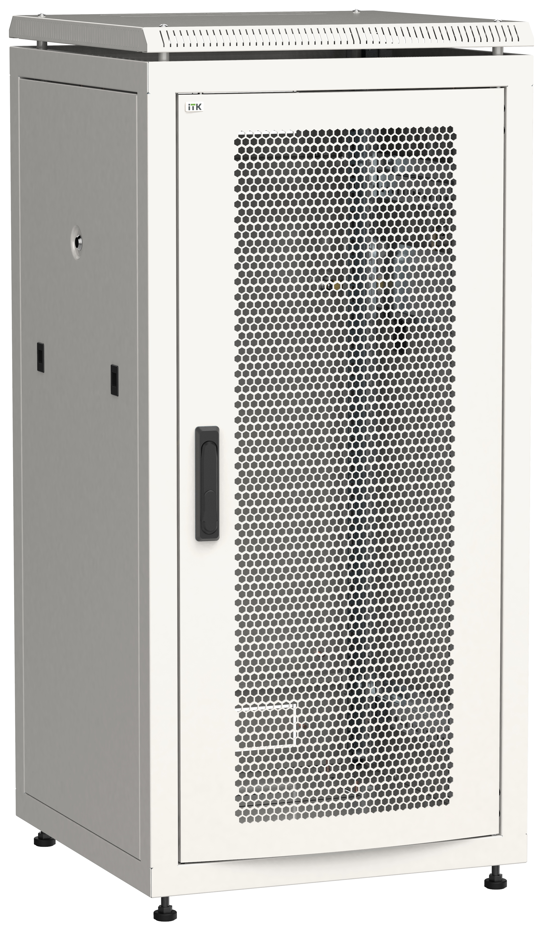 ITK Шкаф сетевой напольный 19" LINEA N 24U 600х800мм перфорированная передняя дверь серый LN35-24U68-P IEK