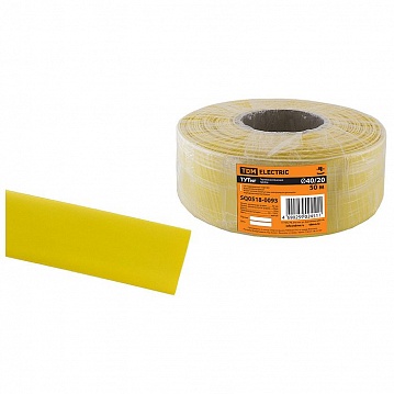 Термоусаживаемая трубка ТУТнг 40/20 желтая (50 м/ролл) SQ0518-0093 TDM