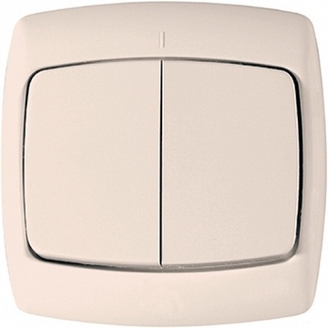 Выключатель 2-клавишный РОНДО, скрытый монтаж, слоновая кость S56-052-SI Schneider Electric