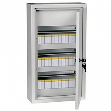 Распределительный шкаф ЩРН, 24 мод., IP31, навесной, сталь, белая дверь, с клеммами код. MKM13-N-24-31-Z IEK