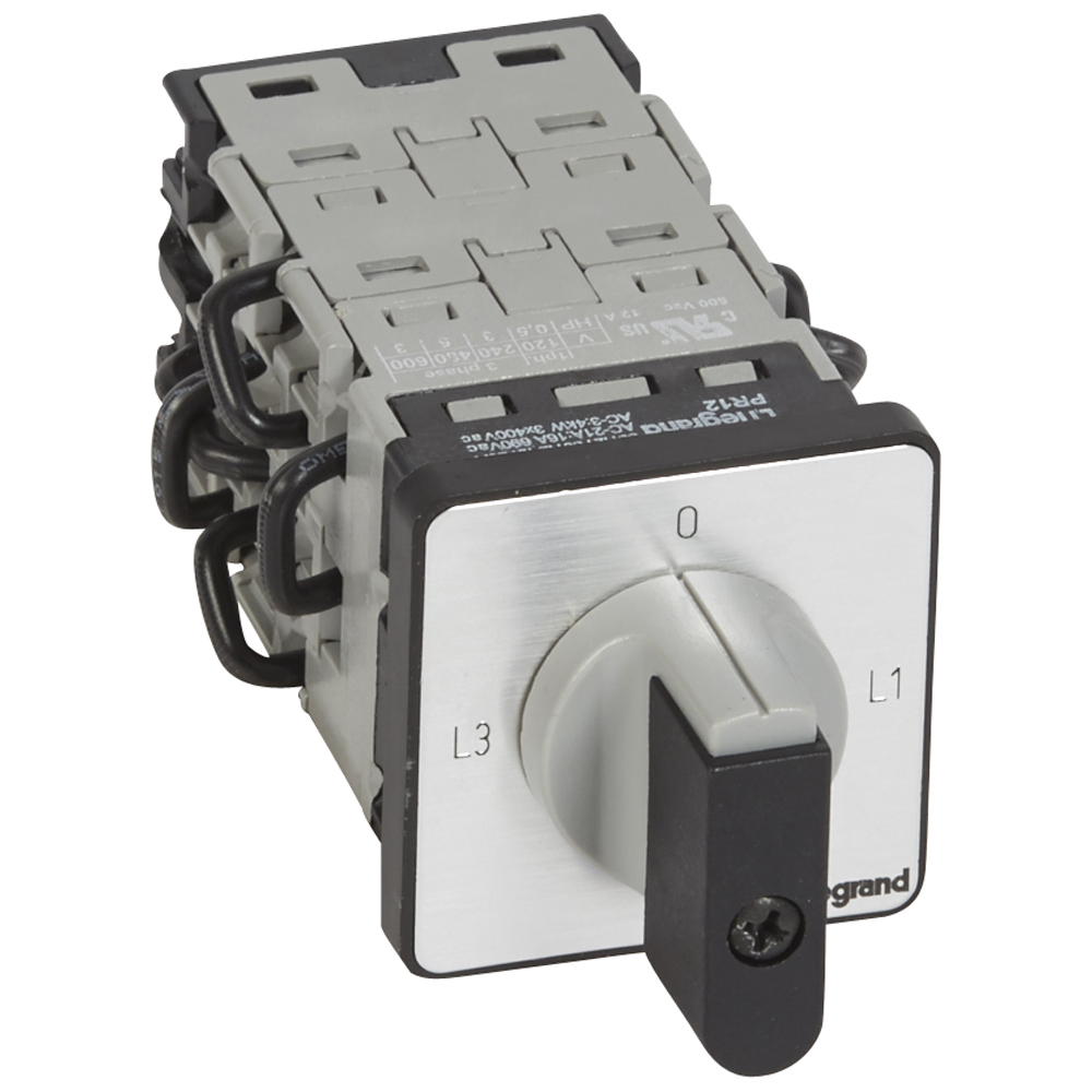 Переключатель электроизмерительных приборов - для амперметра - PR 12 - 9 контактов - без ТТ - крепление на дверце 027534 Legrand