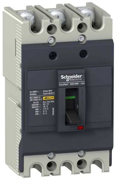 Автоматический выключатель EZC100 10 кА/400 В 3П3T 75 A EZC100F3075 Schneider Electric