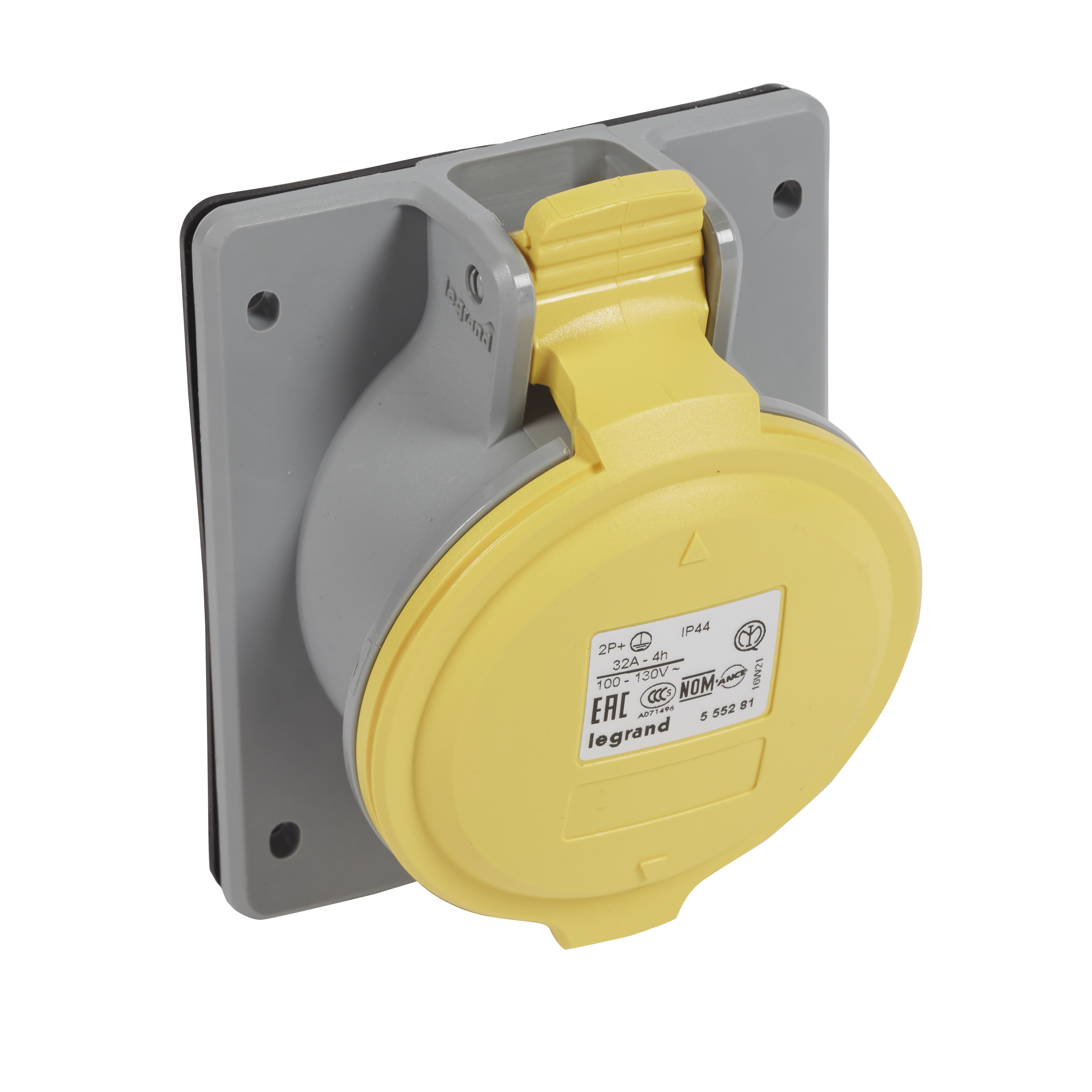Встраиваемая наклонная розетка - P17 Tempra Pro - IP 44 - 100/130 В~ - 32 A - 2К+З 555281 Legrand