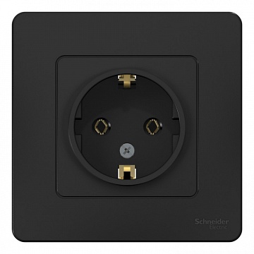Розетка BLANCA, скрытый монтаж, с заземлением, антрацит BLNRS001016 Schneider Electric