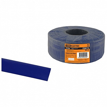 Термоусаживаемая трубка ТУТнг 30/15 синяя (50 м/ролл) SQ0518-0083 TDM