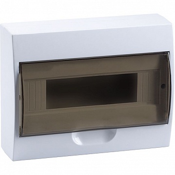 Распределительный шкаф Боксы, 12 мод., IP40, навесной, пластик, прозрачная черная дверь 149406 КЭАЗ