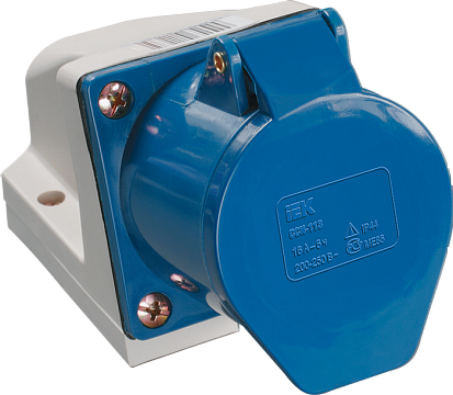 Розетка стационарная 2Р+РЕ 63А 220В IP54 PSR11-063-3 IEK