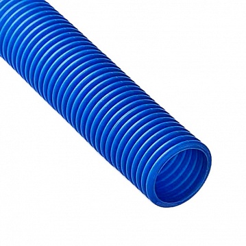 Труба ППЛ гибкая гофр. д.32мм, сверхтяжёлая с протяжкой, 25м, цвет синий (упак. 25м) 11532 DKC