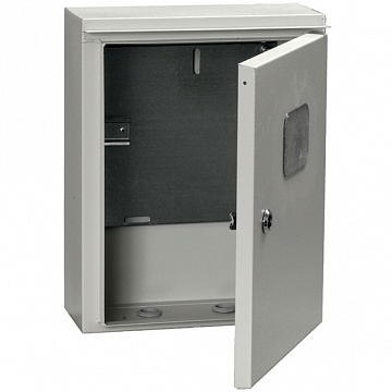 Распределительный шкаф ЩУ, 3 мод., IP54, навесной, сталь, серая дверь, с клеммами код. MKM51-N-03-54 IEK