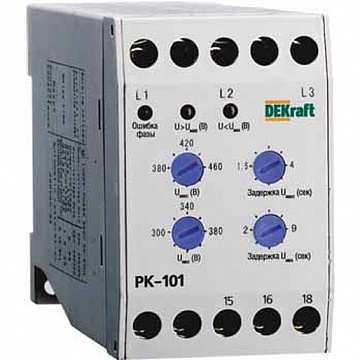 Реле контроля фаз 380В тип 01 серии РК-101 23300DEK DEKraft