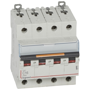 Выключатель автоматический четырехполюсный DX3 16А C 25кА 409794 Legrand