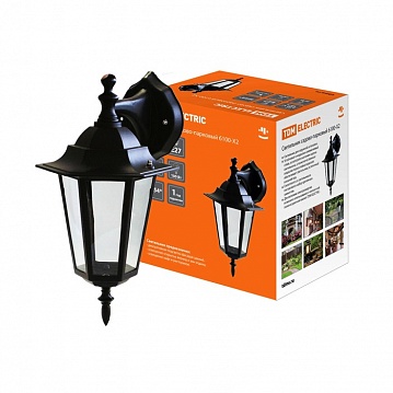 Светильник 6100-02 садово-парковый шестигранник, 100Вт, вниз, черный SQ0330-0007 TDM