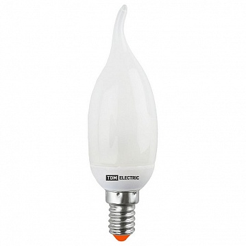 Лампа энергосберегающая КЛЛ-СW-11 Вт-4000 К–Е14 (свеча на ветру) (mini) SQ0323-0137 TDM