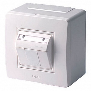 Коробка в сборе с 1 розеткой RJ45, кат.5е (телефон / компьютер), коричневая (розница) (упак. 14шт) 10665B DKC