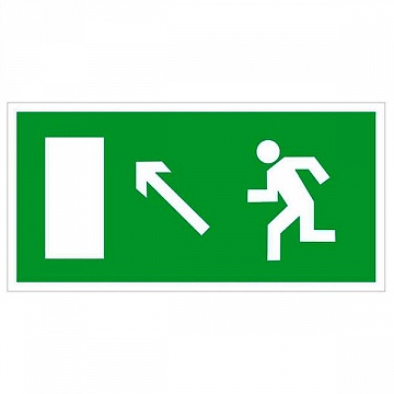 Знак безопасности BL-4020.E06 Напр. к эвакуационному выходу налево вверх a12941 белый Свет