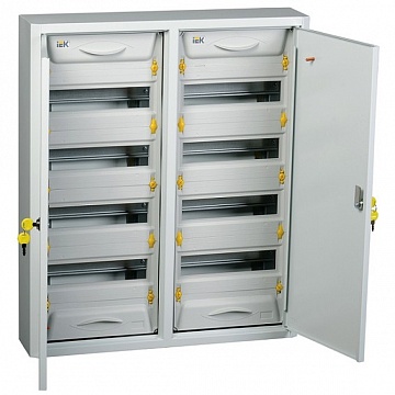 Распределительный шкаф PRO, 96 мод., IP31, навесной, сталь, серая дверь код. MKM15-N-2X48-31-ZU IEK