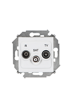 Розетка TV-FM-SAT 15, одиночная, белый 1591466-030 Simon