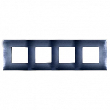 Рамка 4 поста 27 PLAY, нержавеющая сталь 2700647-042 Simon