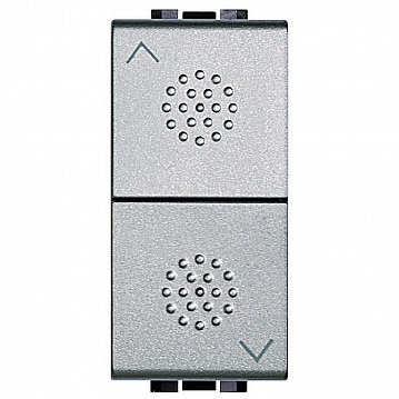 Переключатель 2-клавишный кнопочный LIVING LIGHT, скрытый монтаж, алюминий NT4027 Bticino