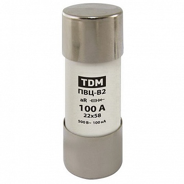 Плавкая вставка ПВЦ-B2 22х58 aR (быстродействующая) 100А SQ0729-0062 TDM