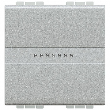 Переключатель 1-клавишный LIVING LIGHT, скрытый монтаж, алюминий NT4053M2AN Bticino