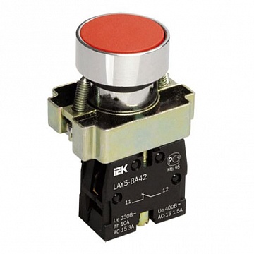 Кнопка LAY5 22 мм² 660/440В, IP40, Черный BBT60-BA-K02 IEK