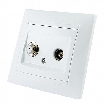 Розетка TV-SAT F-разъем ЛАМА, оконечная, белый SQ1815-0020 TDM