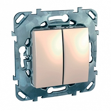 Переключатель 2-клавишный UNICA, скрытый монтаж, бежевый MGU5.213.25ZD Schneider Electric