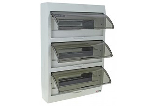 Щит распределительный навесной ЩРн-П-36 тонированная дверь IP40: 3 ряда, 45 модулей, 470 х 325 х 100 (ВхШхГ) pb40-n-45 EKF