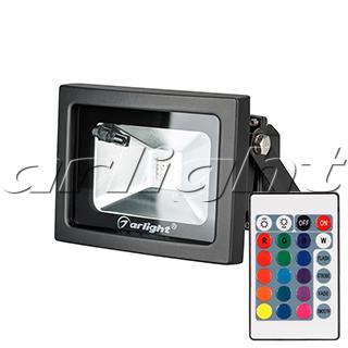 светодиодный прожектор AR-FLB-10W-220V RGB (IR ПДУ Карта 24кн), 23850 023850 Arlight
